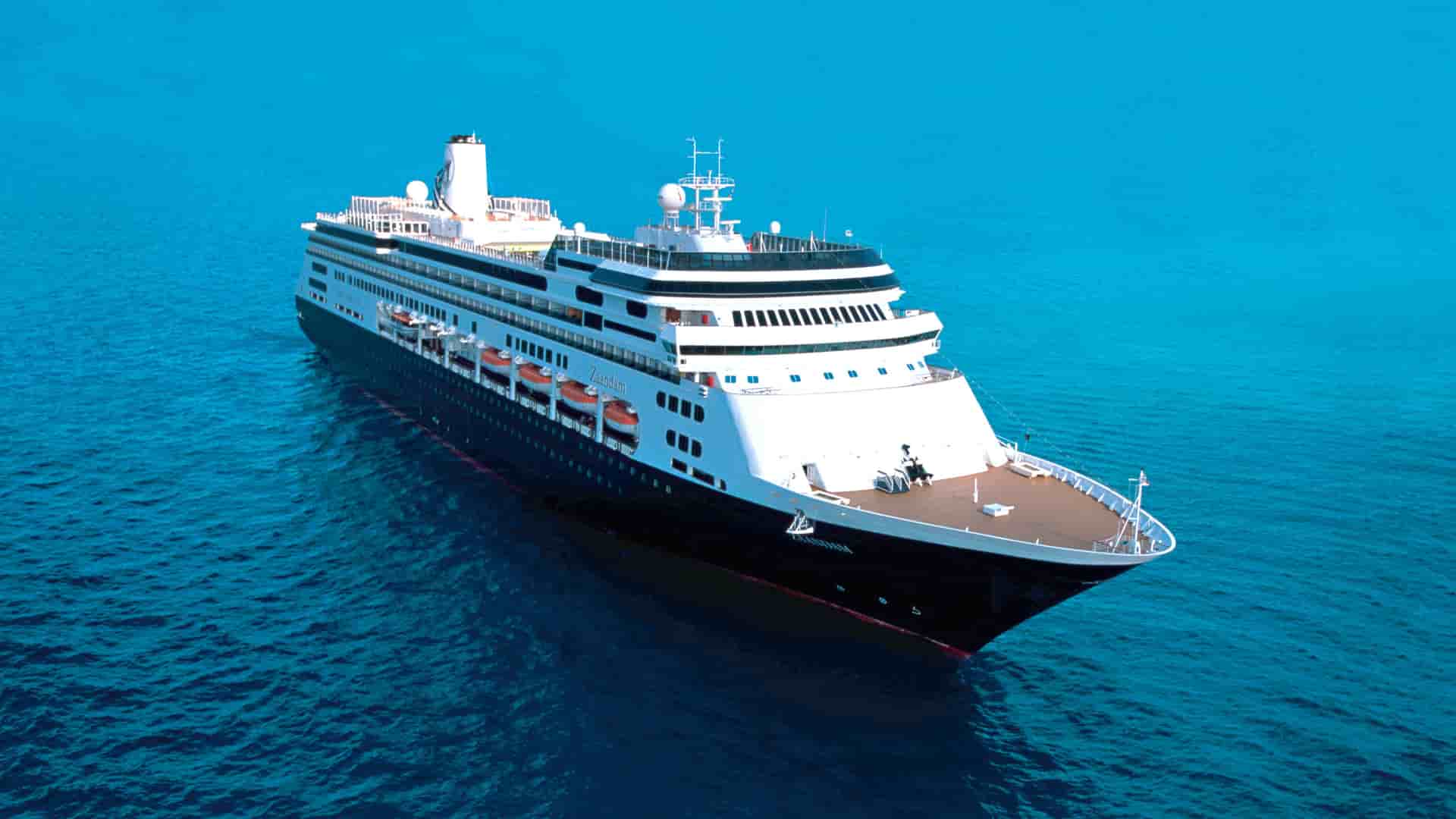 Holland America's Zaandam at sea.