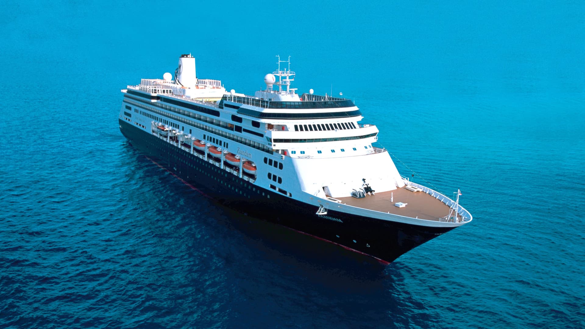 Holland America's Zaandam at sea.