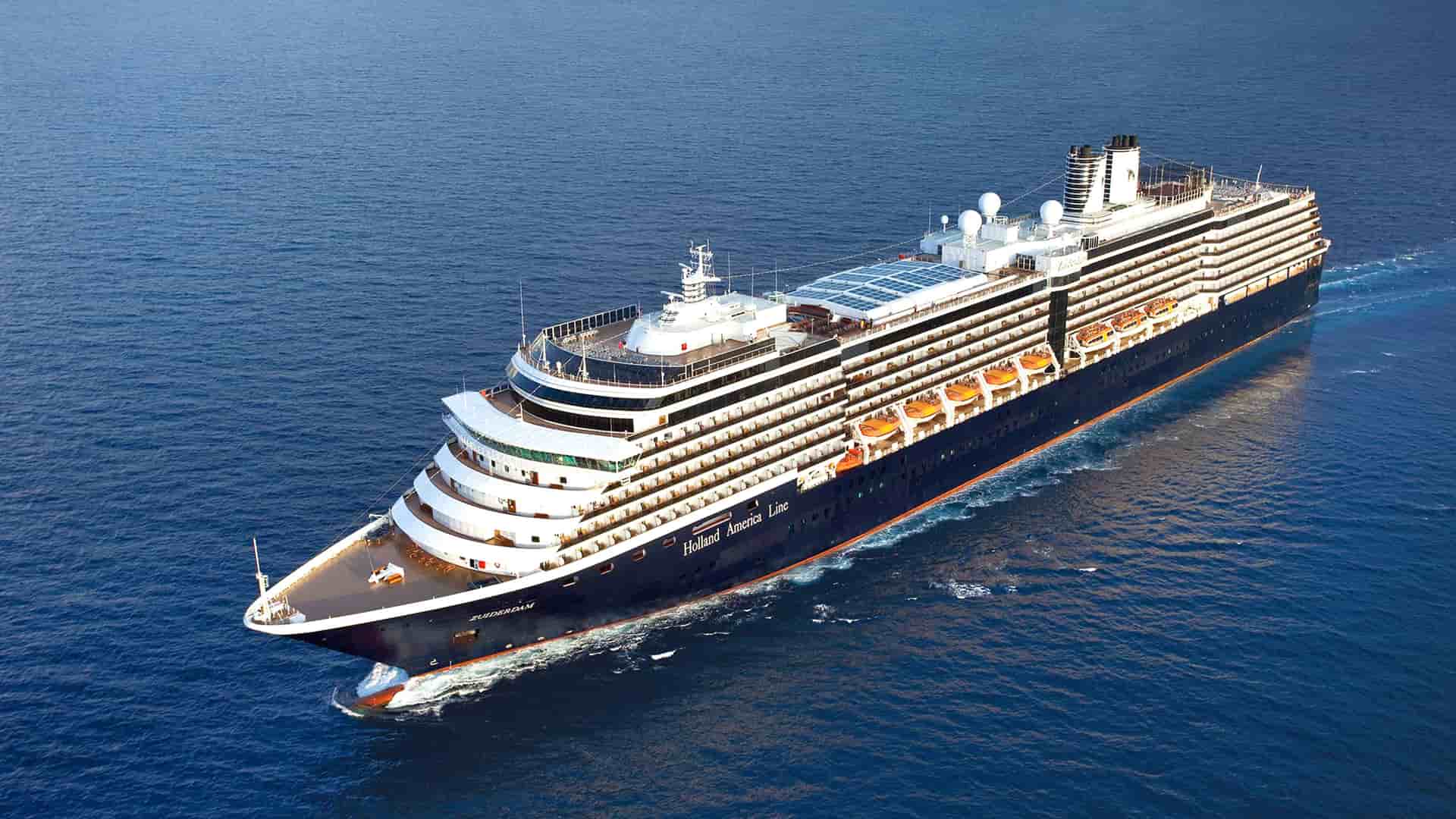 Holland America's Zuiderdam ship at sea.