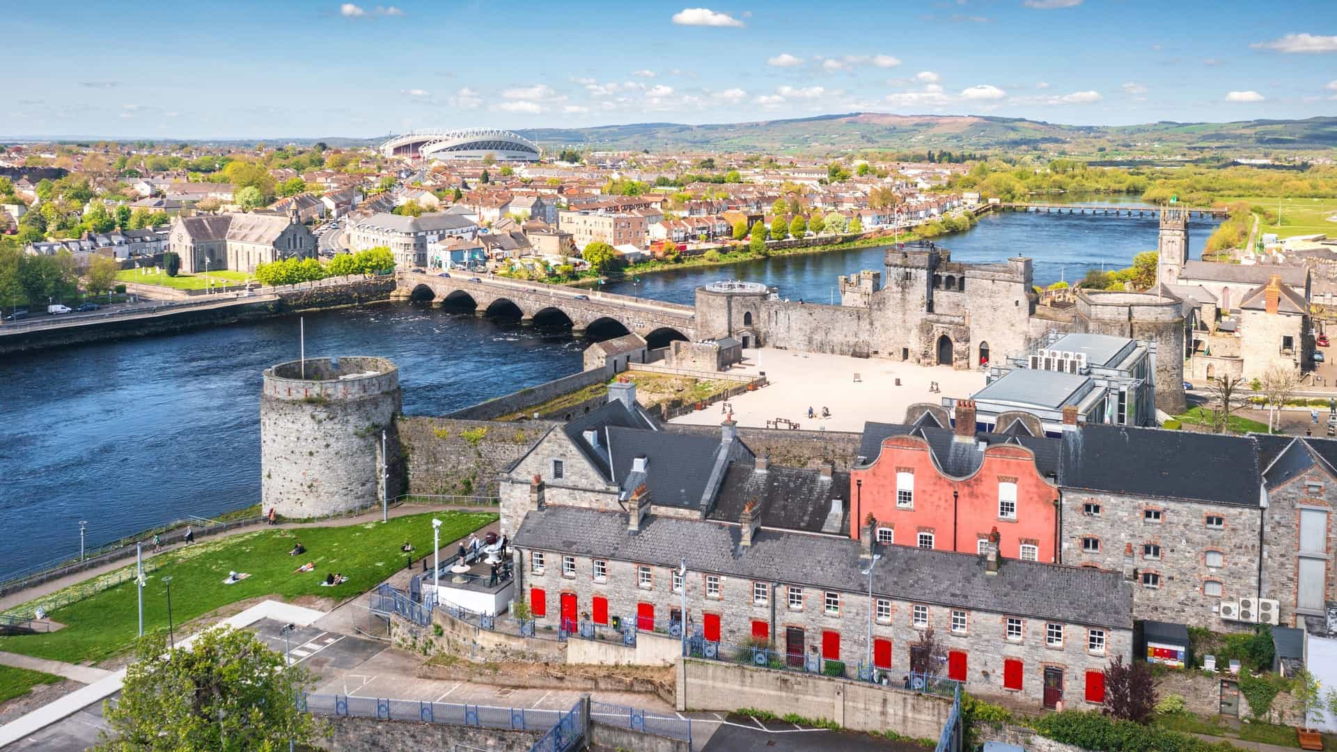 King John's Castle and River Shannon in Limerick, Ireland.