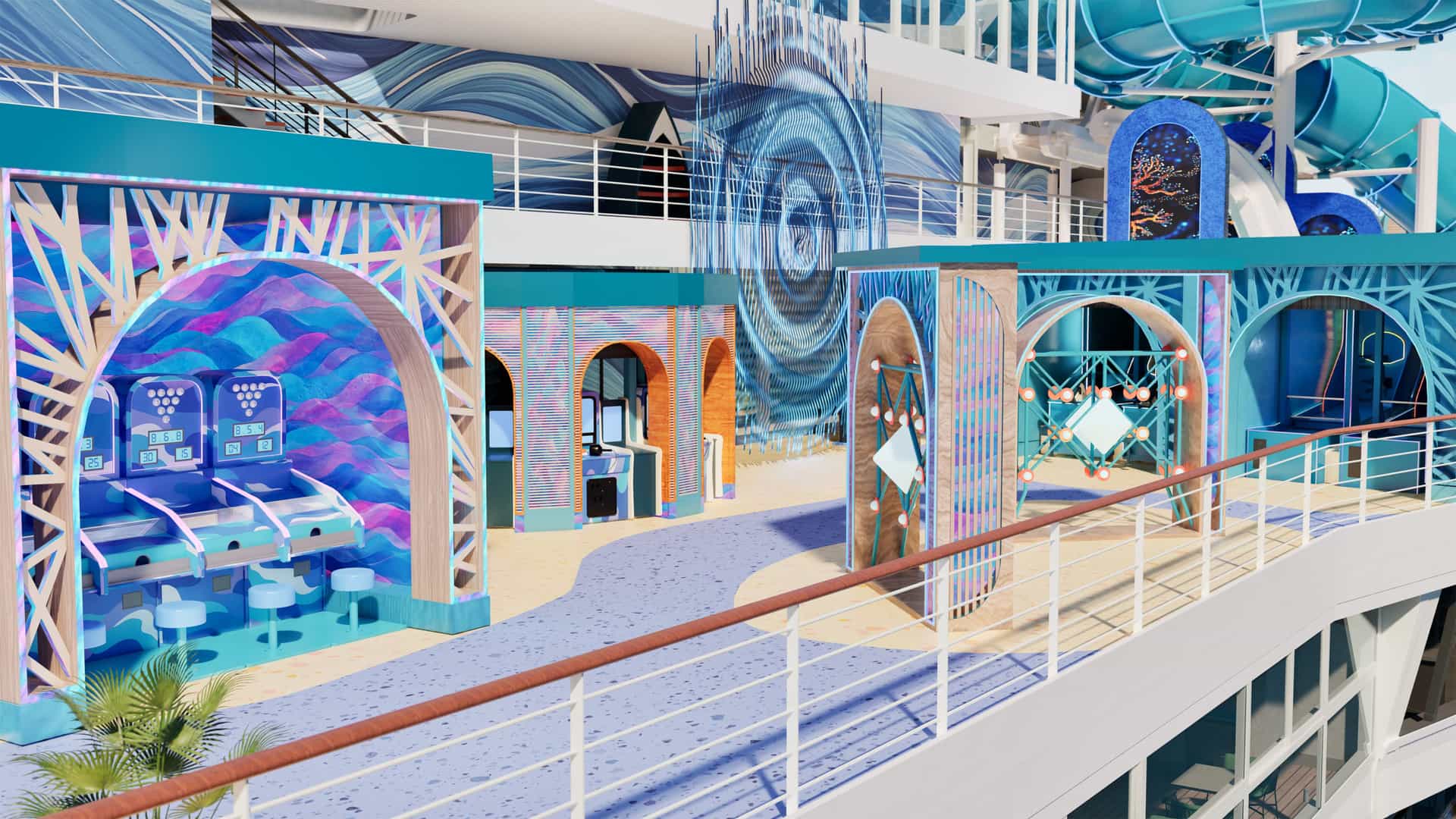 Norwegian Aura's Ocean Heights gaming area.