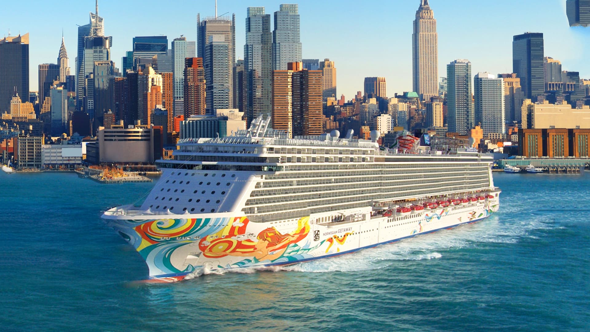 Norwegian Getaway sailing in New York City.