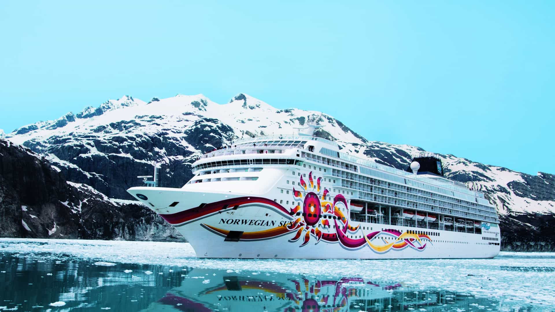 Norwegian Sun sailing in Alaska.