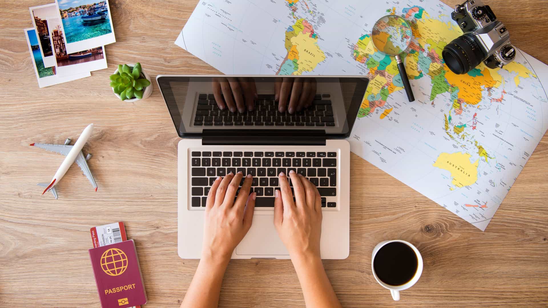Person booking a cruise on their laptop.