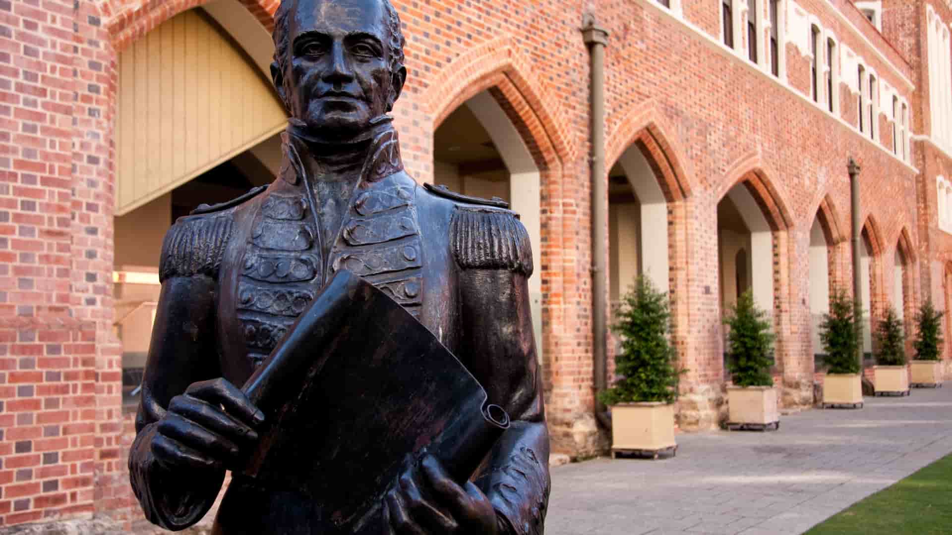 Governor Stirling statue in Perth, Western Australia.