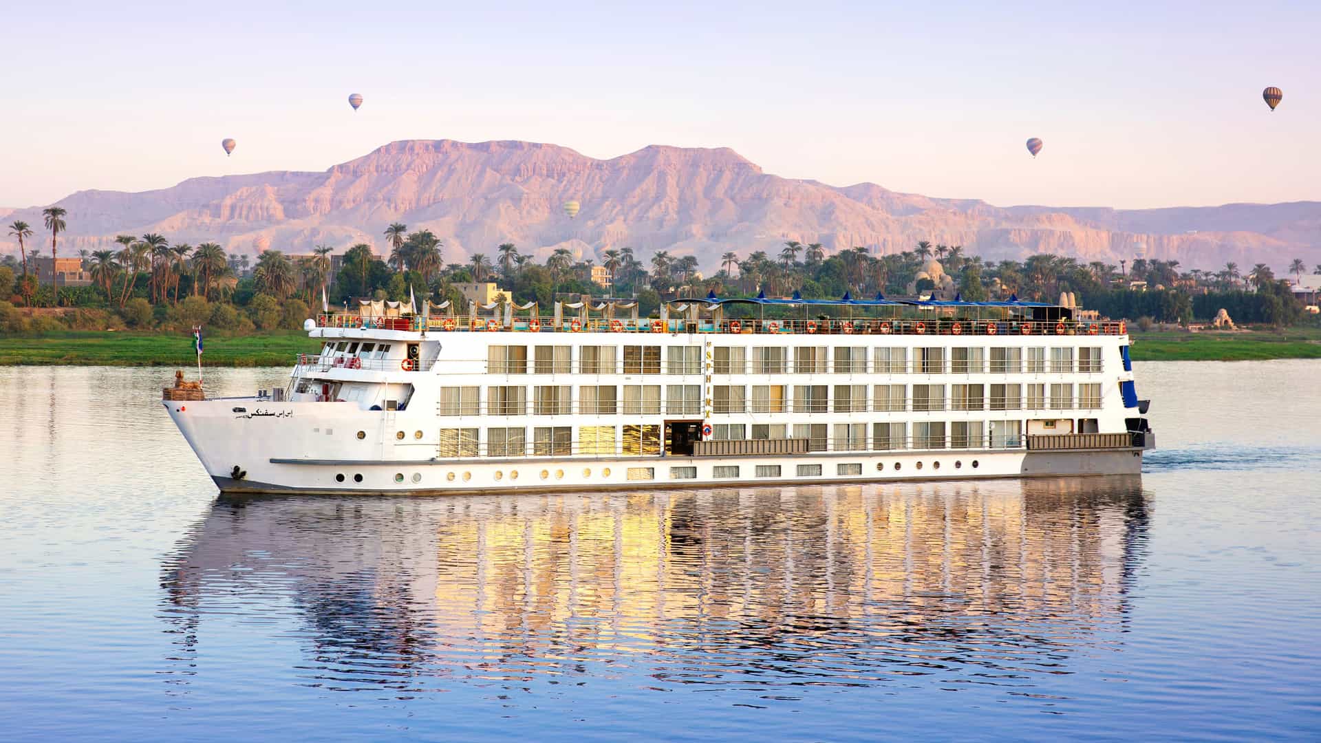 Uniworld's S.S. Sphnix sailing the Nile River.