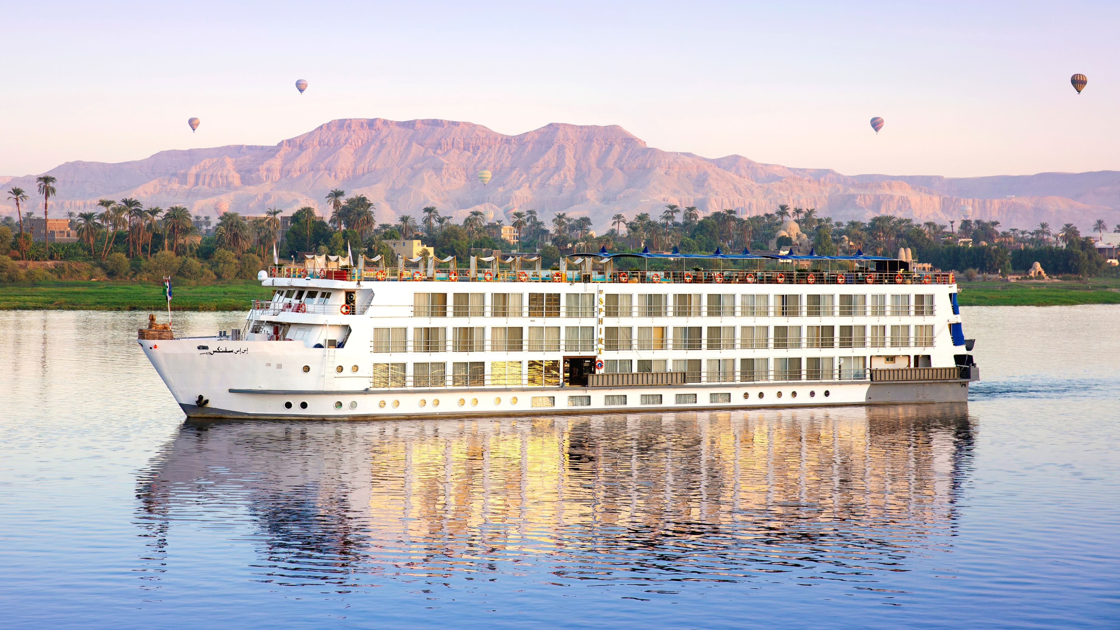 Uniworld's S.S. Sphnix sailing the Nile River.