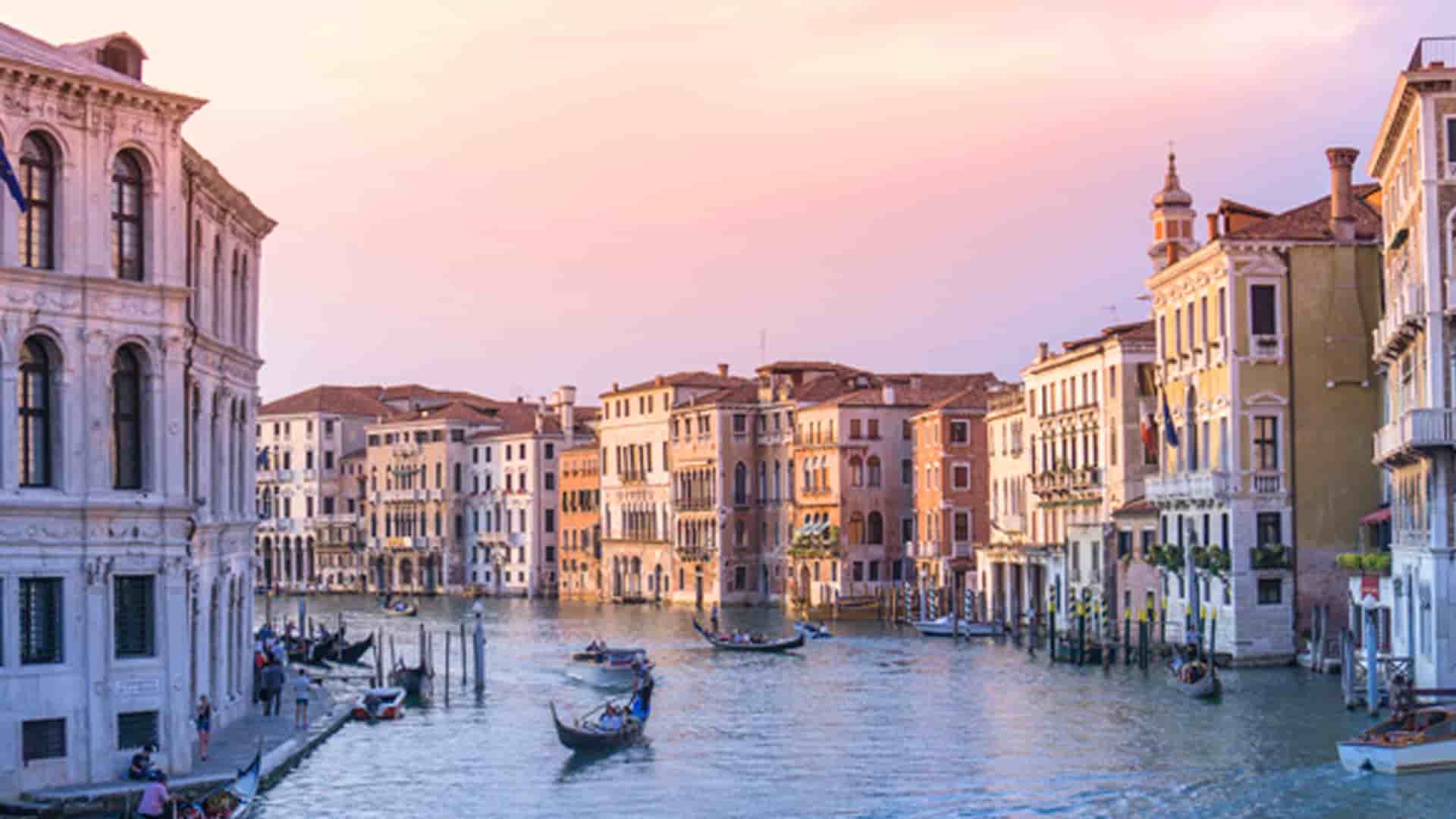 Venetian Lagoon view from Fusina in Venice.