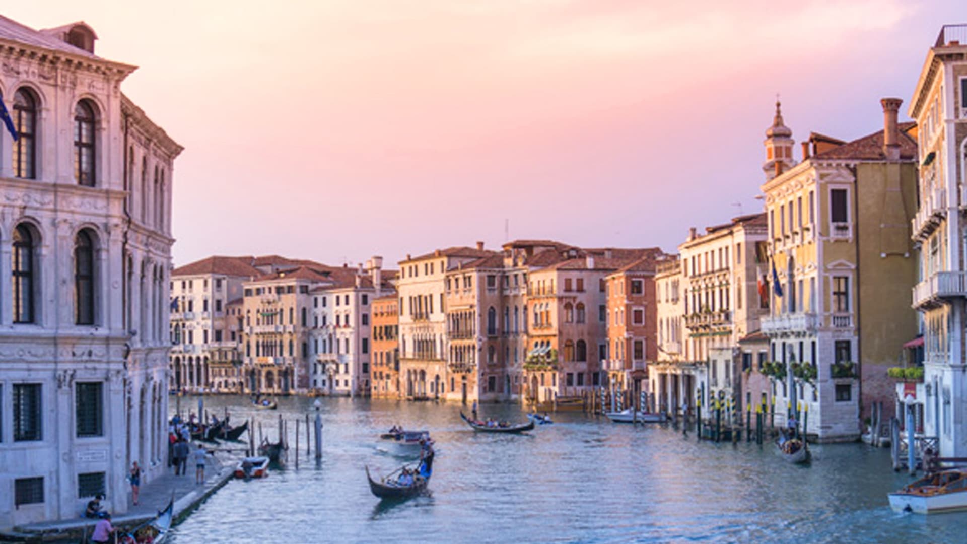 Venetian Lagoon view from Fusina in Venice.