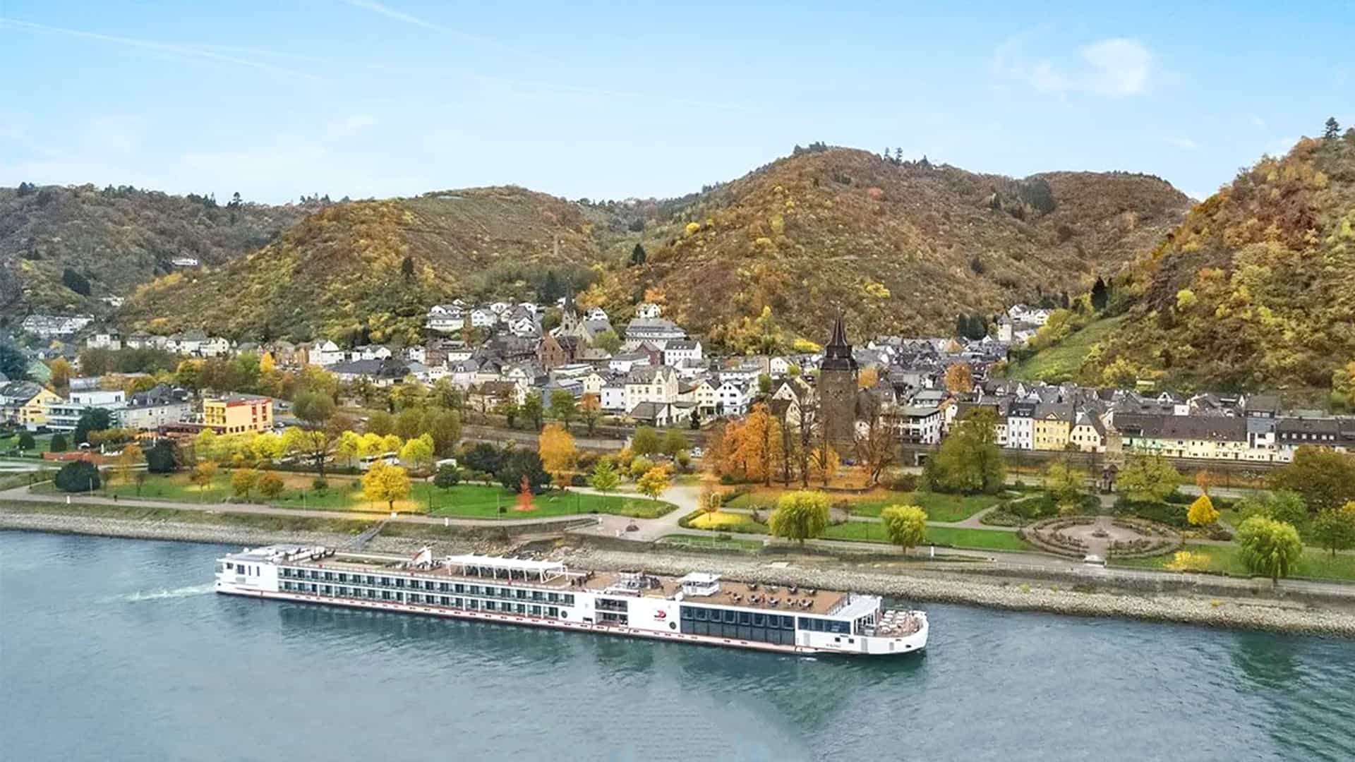 Viking Alsvin river cruise ship exterior.