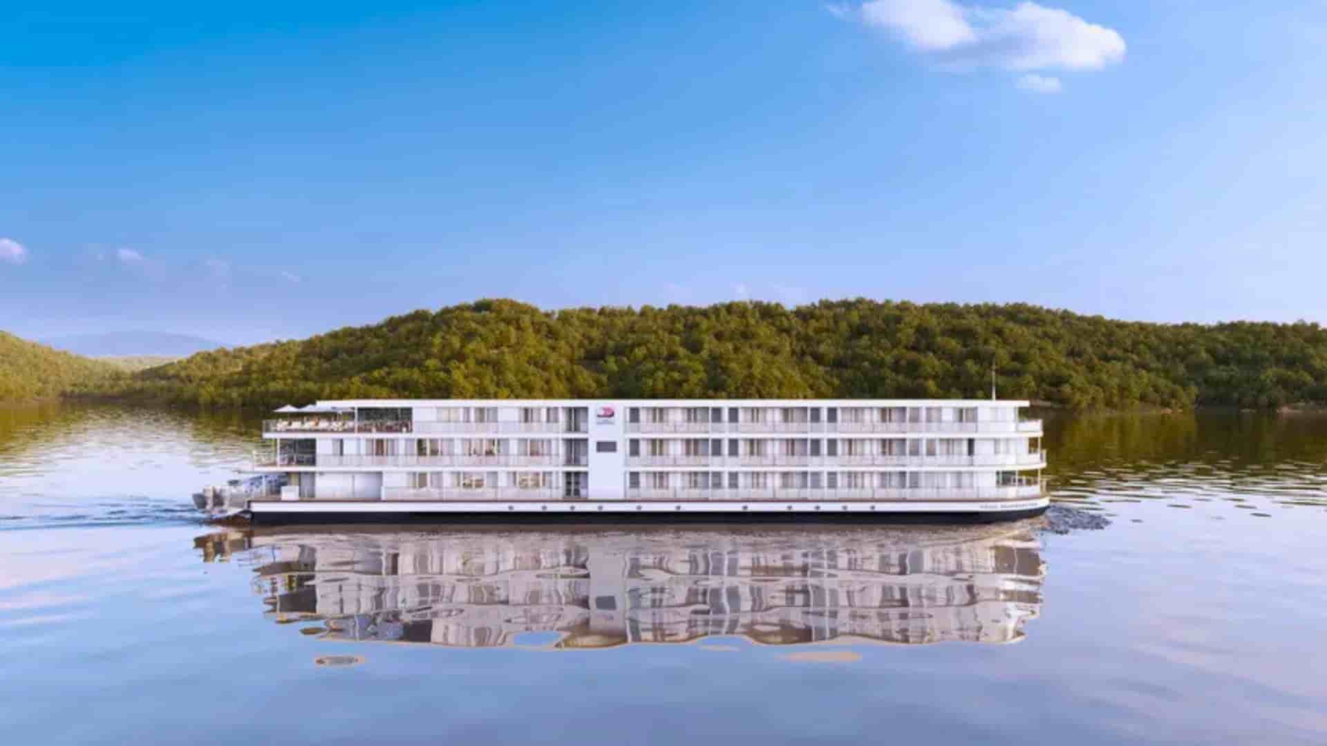 Viking Brahmaputra river cruise ship exterior.