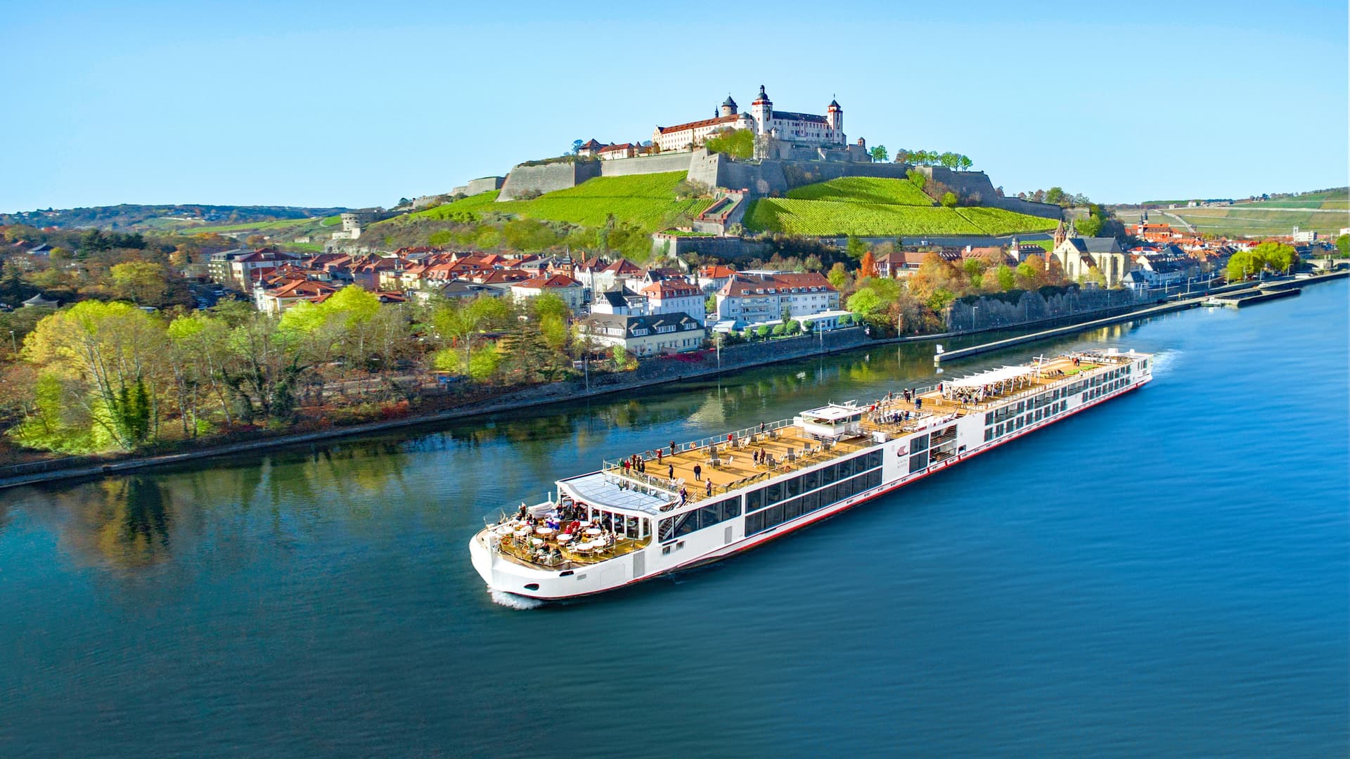Viking Hermod river cruise ship exterior.