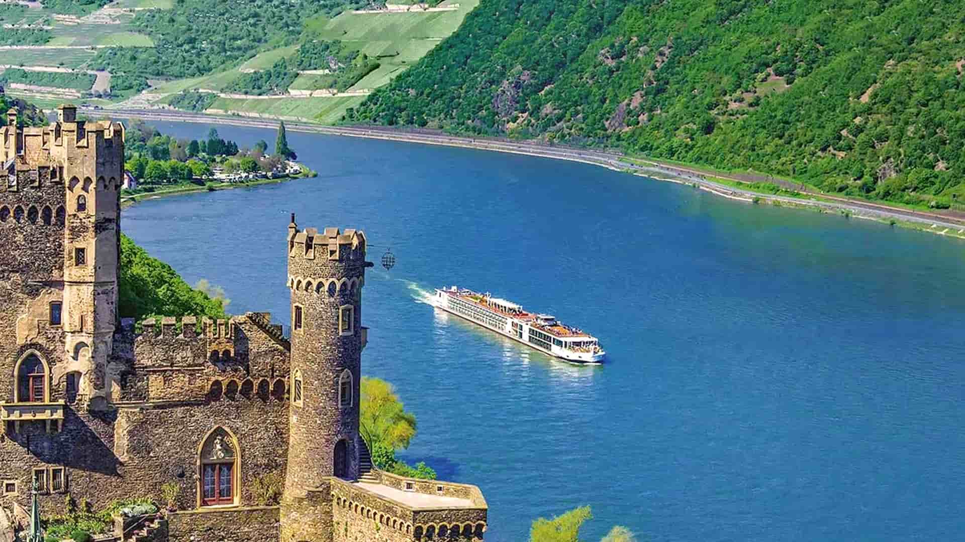 Viking Hlin river cruise ship exterior.