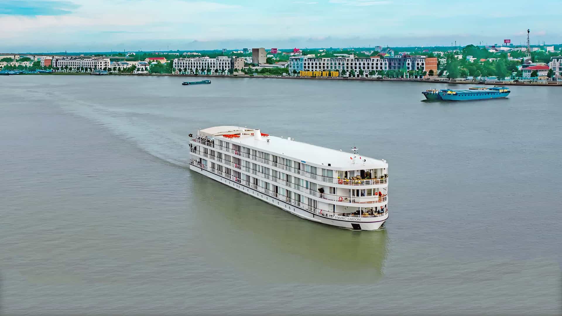 Viking Saigon sailing the Mekong River.