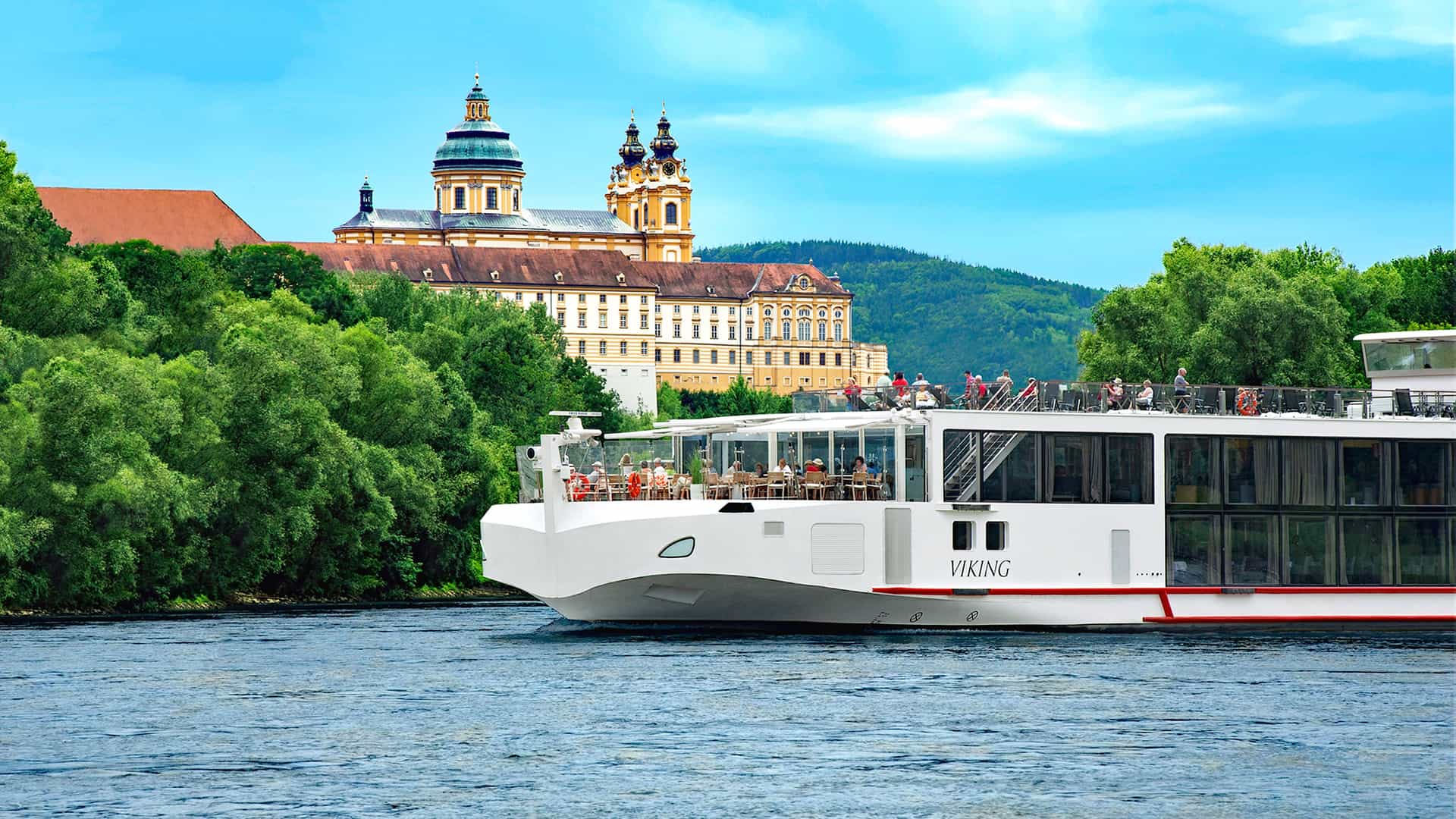 Viking Skadi river cruise ship exterior.
