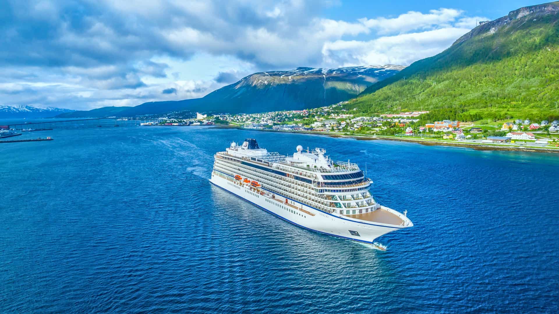 Viking Star sailing in a Norwegian fjord.