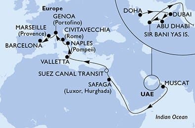 Cruise Itinerary Map