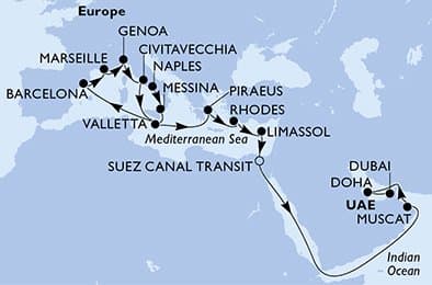Cruise Itinerary Map