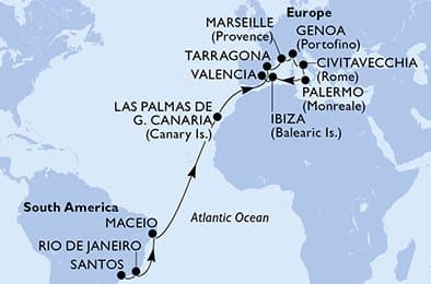 Cruise Itinerary Map