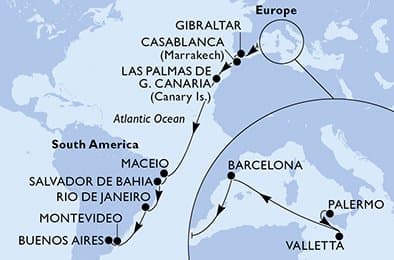 Cruise Itinerary Map