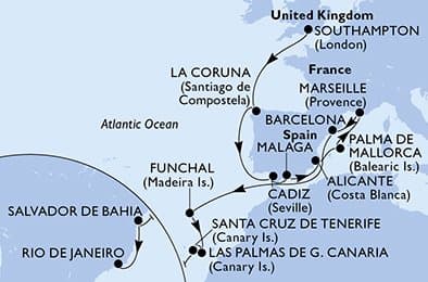 Cruise Itinerary Map
