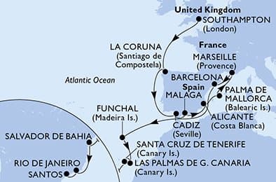 Cruise Itinerary Map