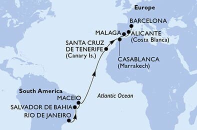 Cruise Itinerary Map