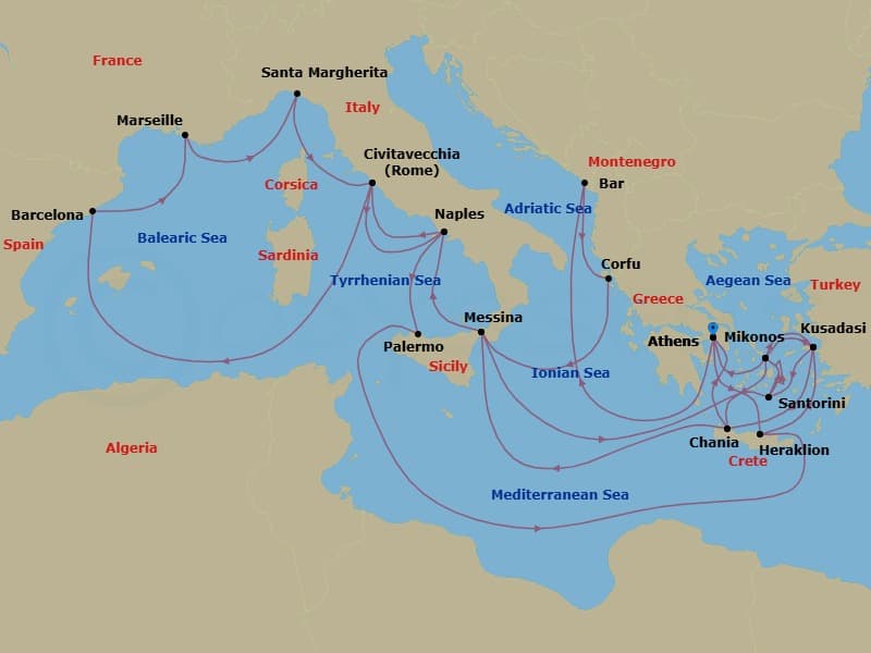 Cruise Itinerary Map