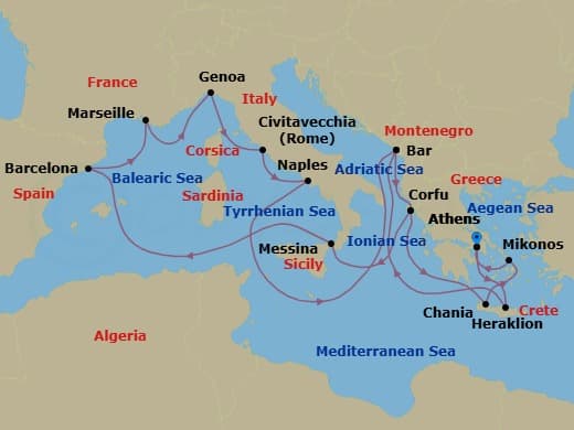 Cruise Itinerary Map