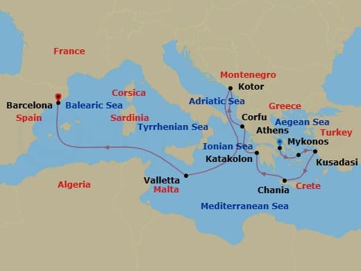 Cruise Itinerary Map
