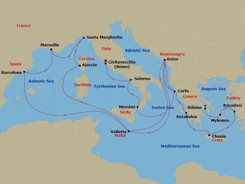 Cruise Itinerary Map