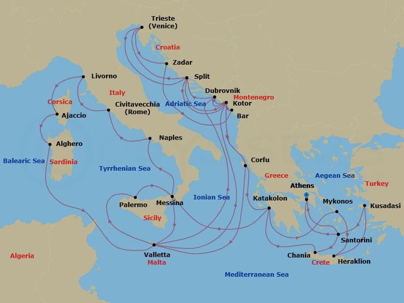 Cruise Itinerary Map