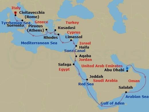 Cruise Itinerary Map