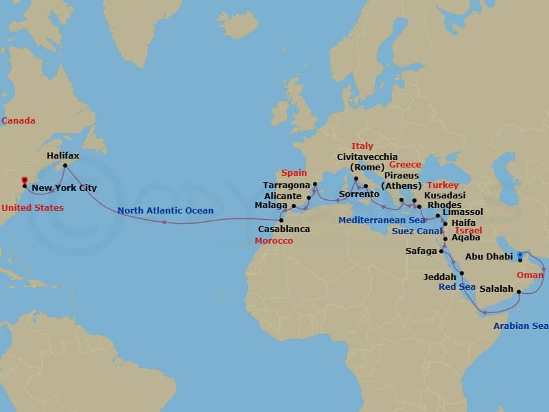 Cruise Itinerary Map