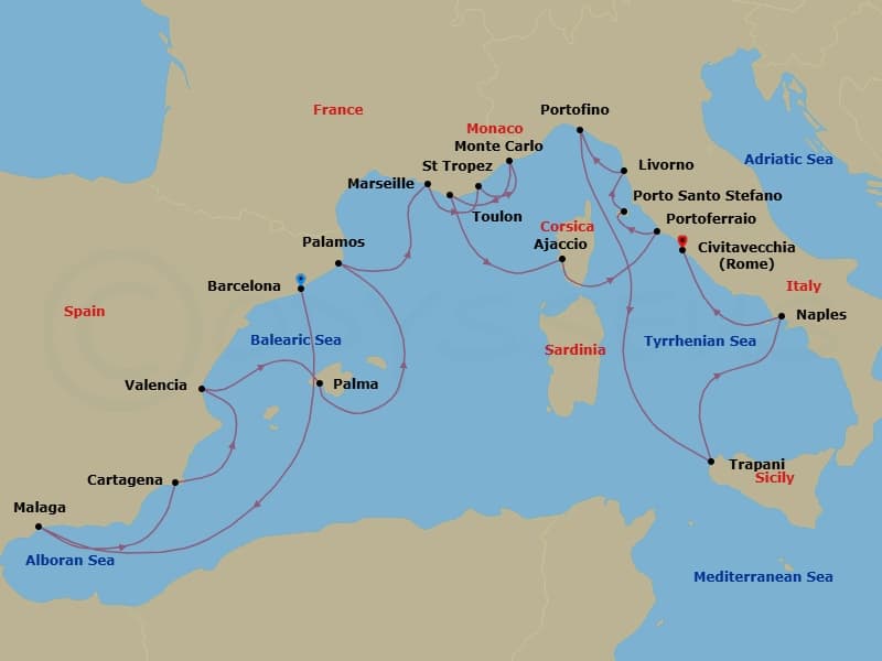 Cruise Itinerary Map