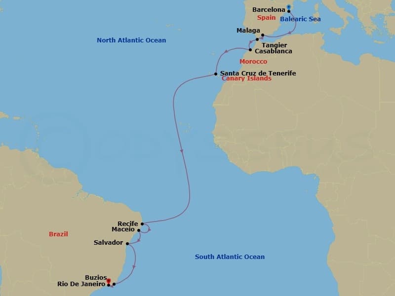 Cruise Itinerary Map