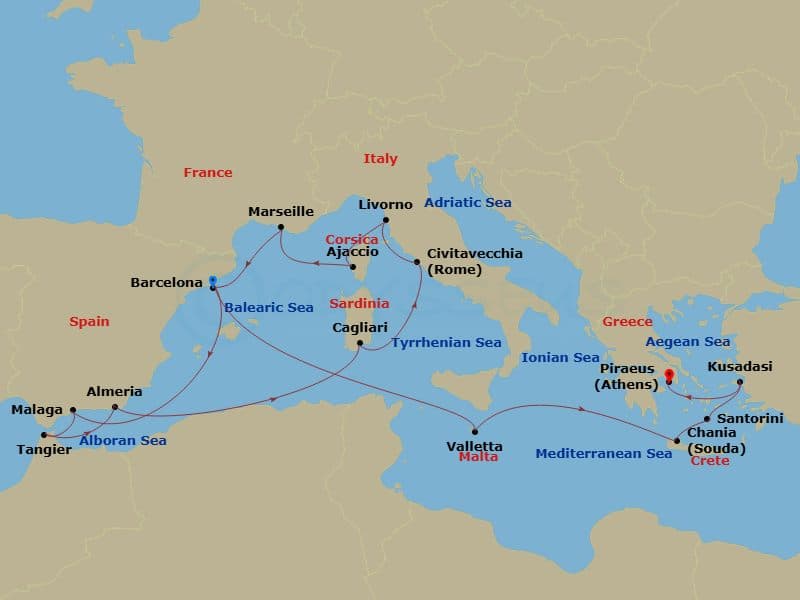 Cruise Itinerary Map