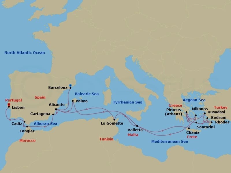 Cruise Itinerary Map