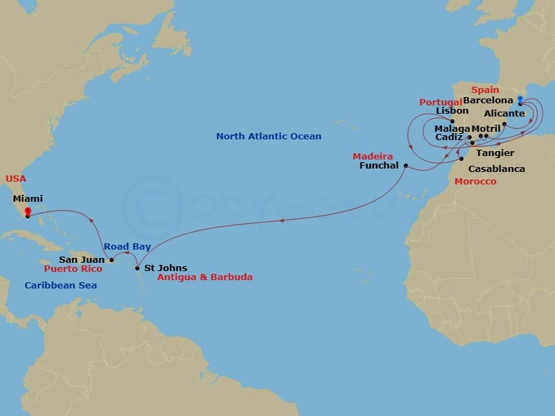 Cruise Itinerary Map