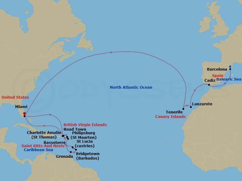 Cruise Itinerary Map