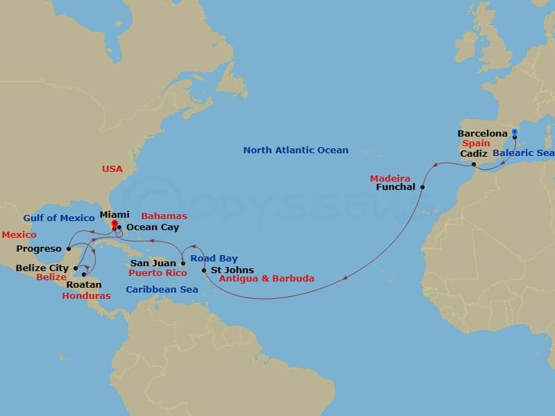 Cruise Itinerary Map