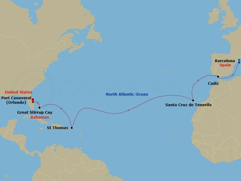 Cruise Itinerary Map