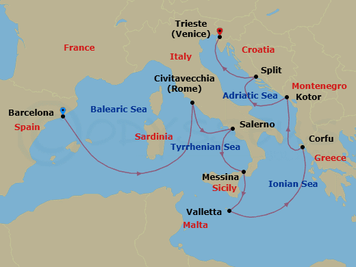 Cruise Itinerary Map