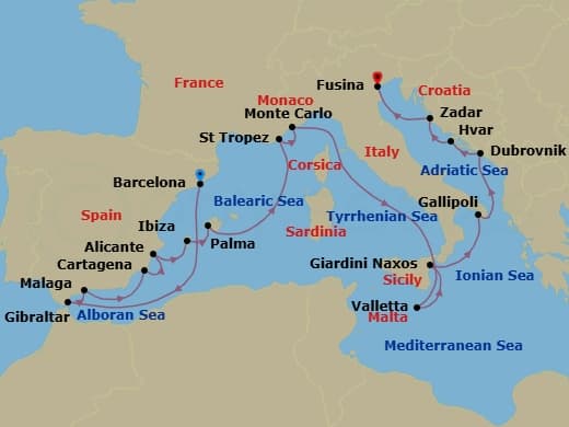 Cruise Itinerary Map
