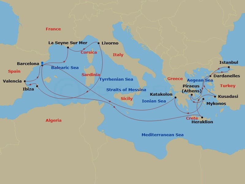 Cruise Itinerary Map