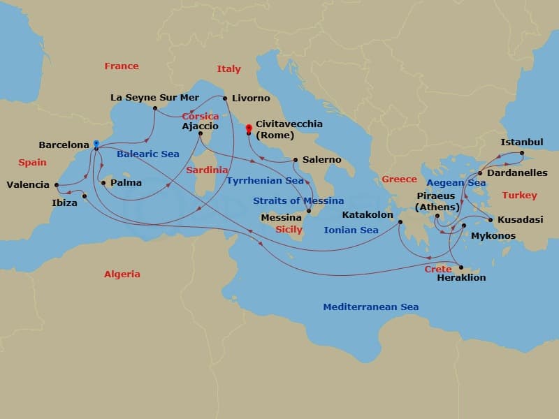 Cruise Itinerary Map