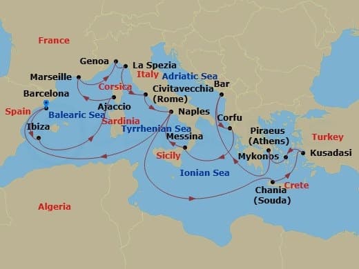 Cruise Itinerary Map