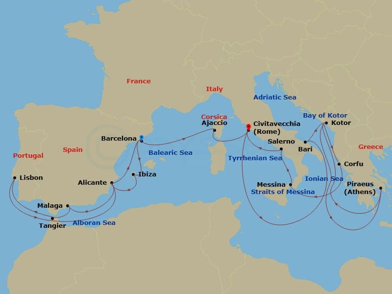 Cruise Itinerary Map