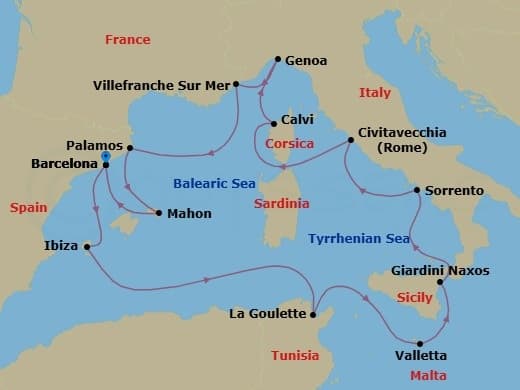Cruise Itinerary Map