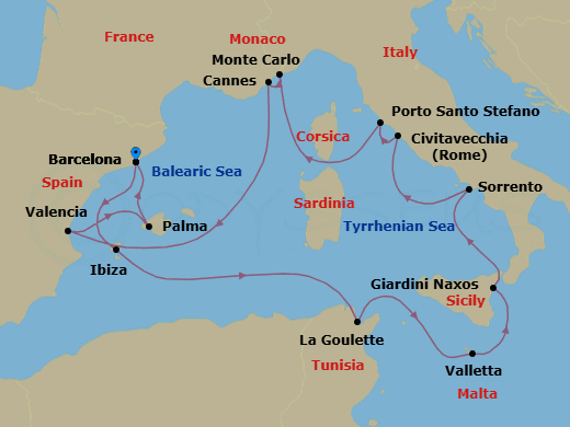 Cruise Itinerary Map